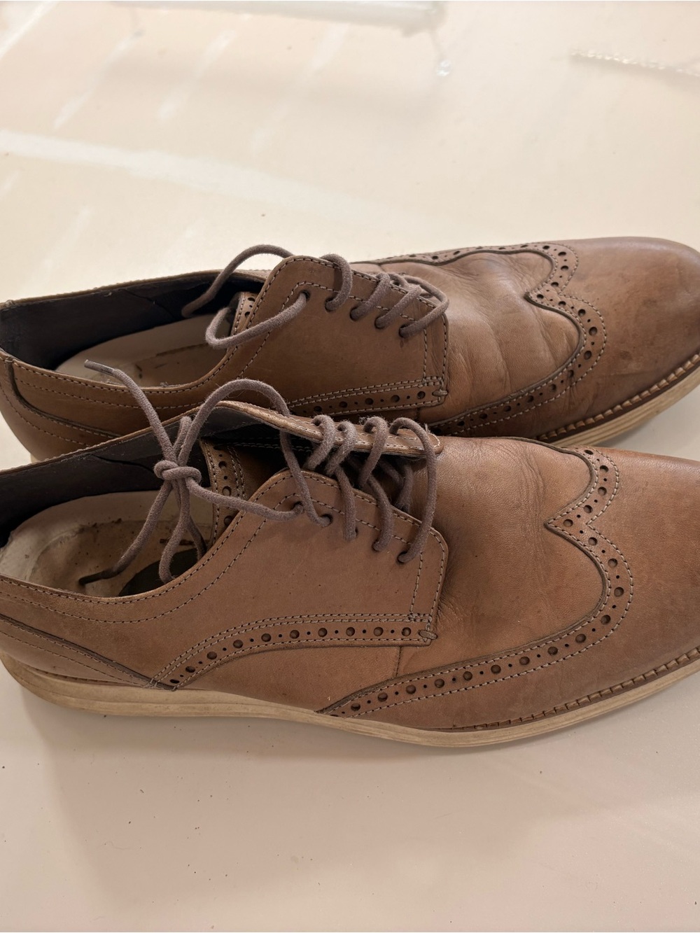 Men’s Cole Haan Brown Wingtip Derby Dress Shoes